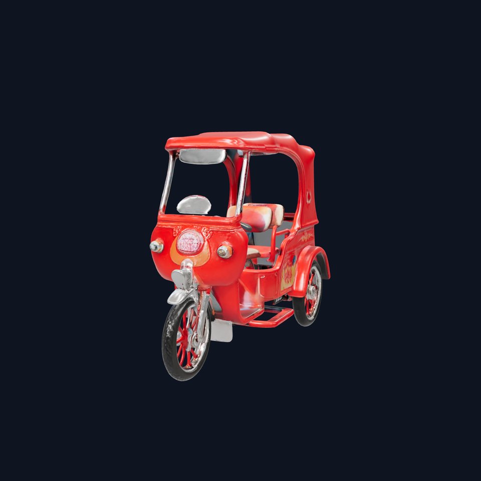 Traditional Rickshaw D Model Pack for Realistic Renders